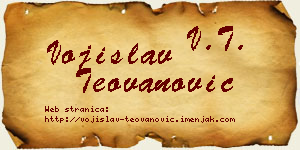 Vojislav Teovanović vizit kartica